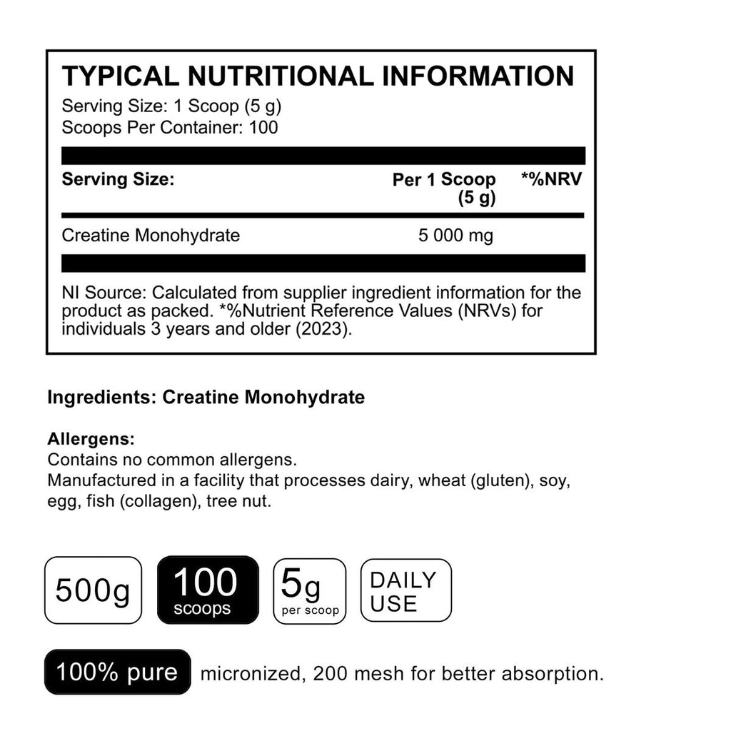 Creatine Monohydrate - 100 servings - Naked Powders