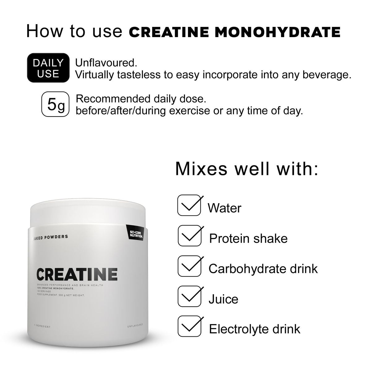 Creatine Monohydrate - 100 servings - Naked Powders