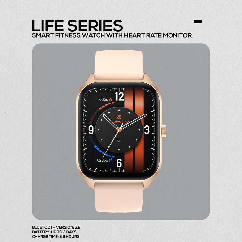 Volkano Life Series Smart Watch for Women & Men | Calling & Photo Uploads - Rose Gold
