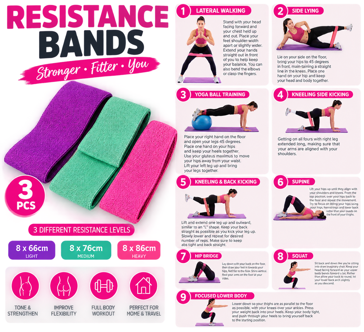 Hip resistance bands